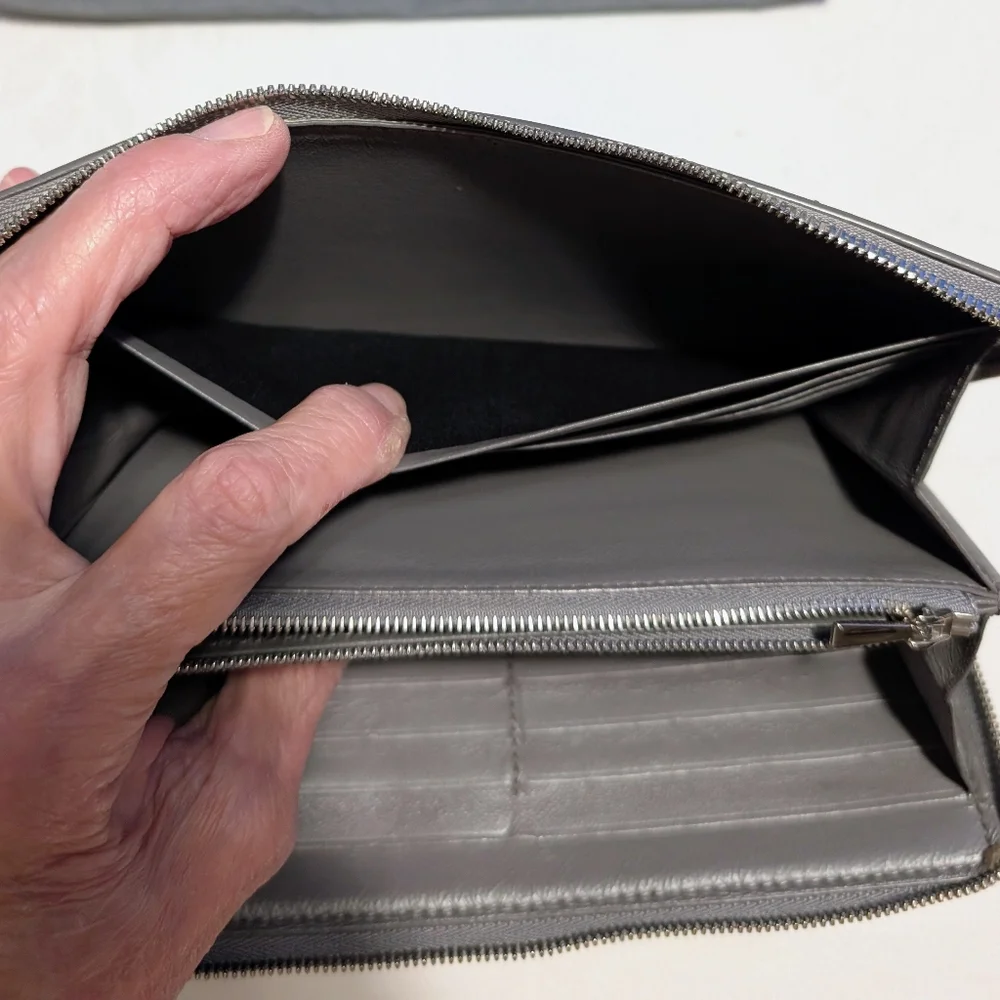 Balenciaga Gray Zip Around Leather Wallet🔥🔥 - Picture 15 of 16
